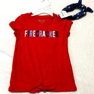 NWT 10 Threads 4th of July‎ shirt and headband